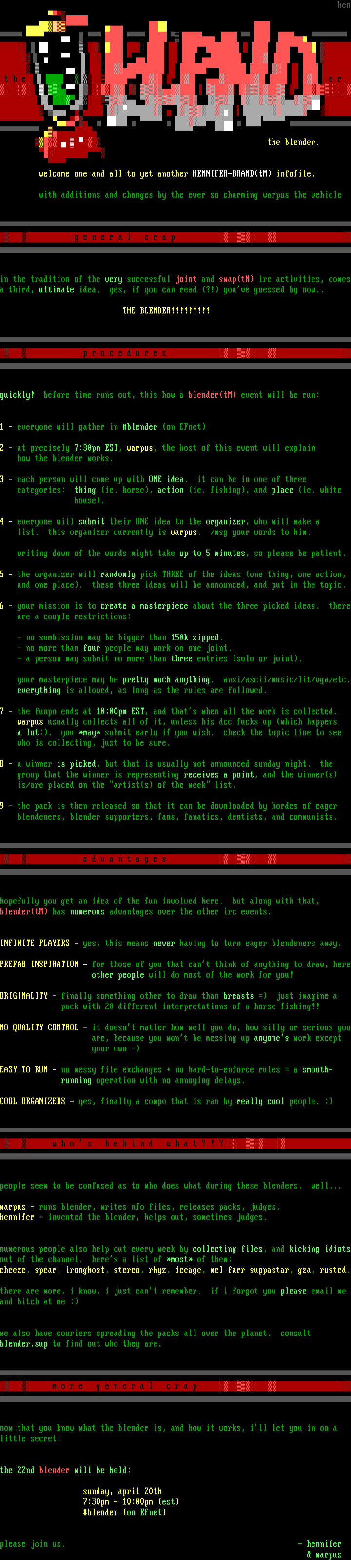 info by hen/warp