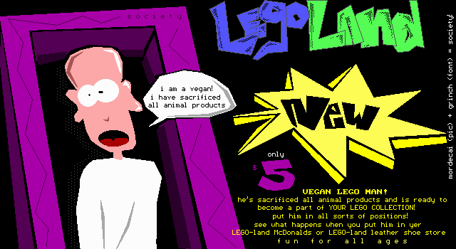 vegan / sacrificing / lego land by grinch + mordecai