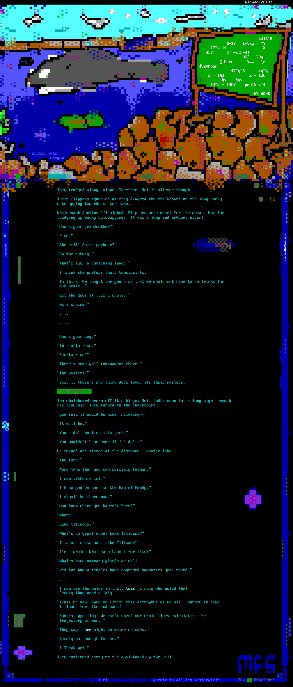 Whales / Astrophysics / Crater Lak by Mel Farr Suppastar