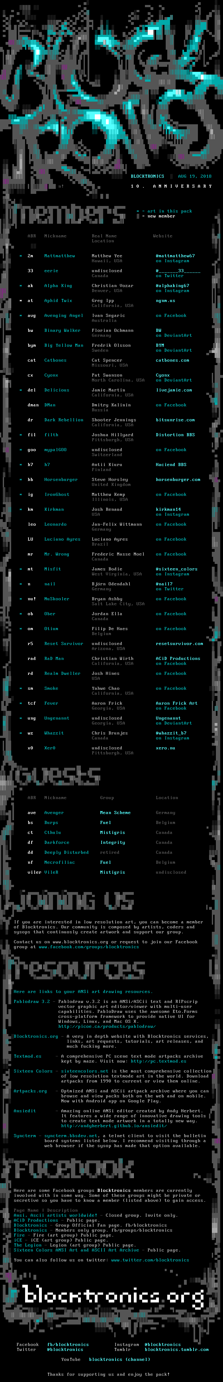 67_24: 10th anniversary (members) by blocktronics council