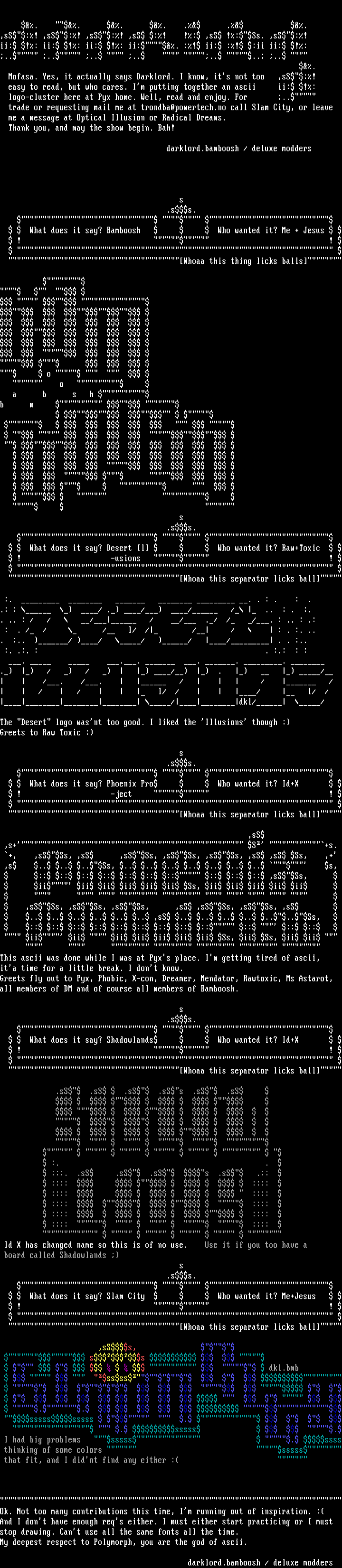 Ascii logo-cluster 0696 by Darklord