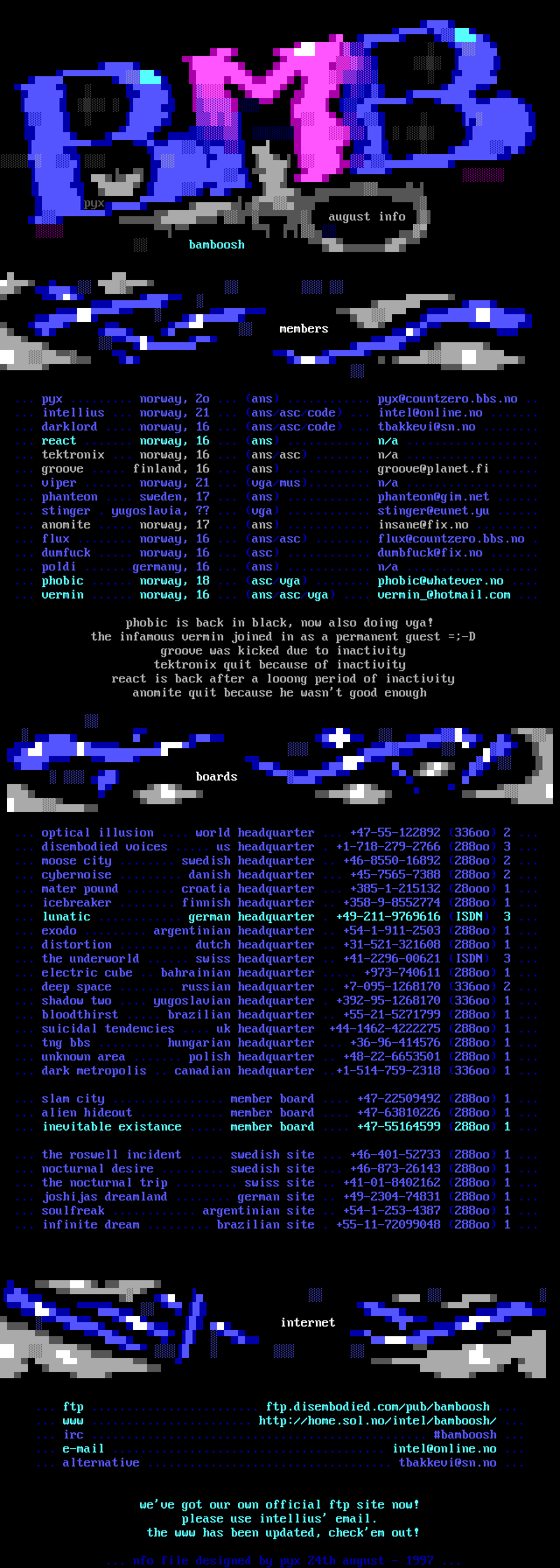 bamboosh info file, august by Pyx