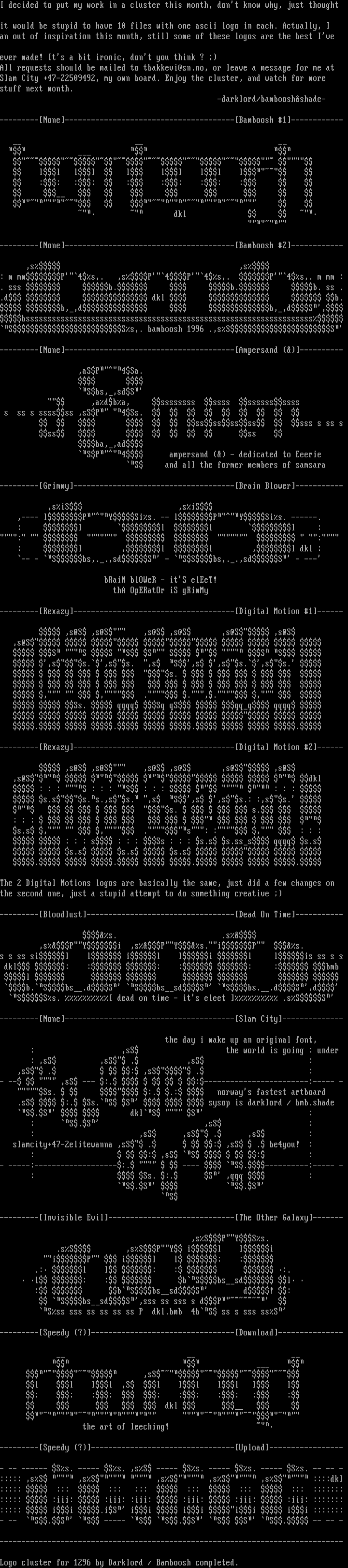 Ascii logo cluster by Darklord