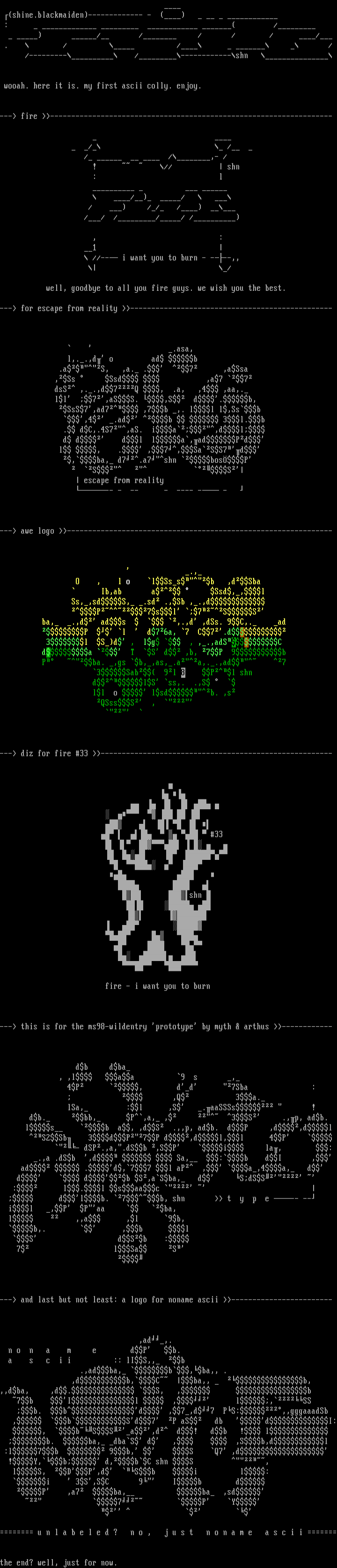 ascii colly by shine