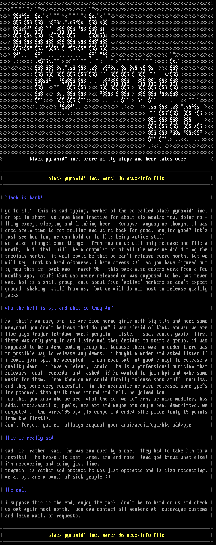 bpi info file header collection by sad
