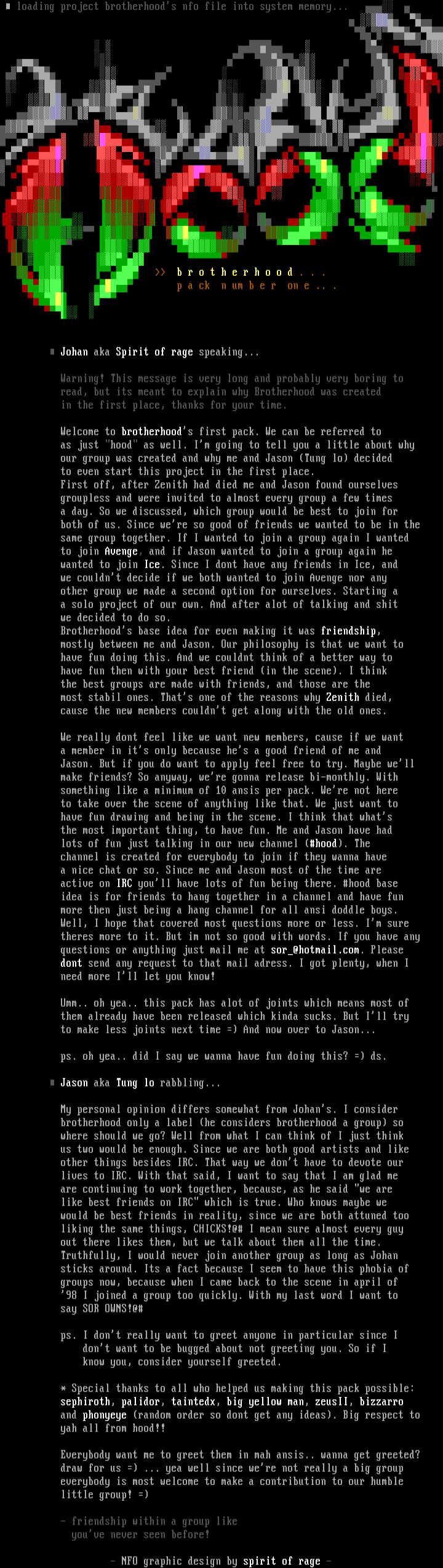 Brotherhood nfo file #1 by player pimp staff