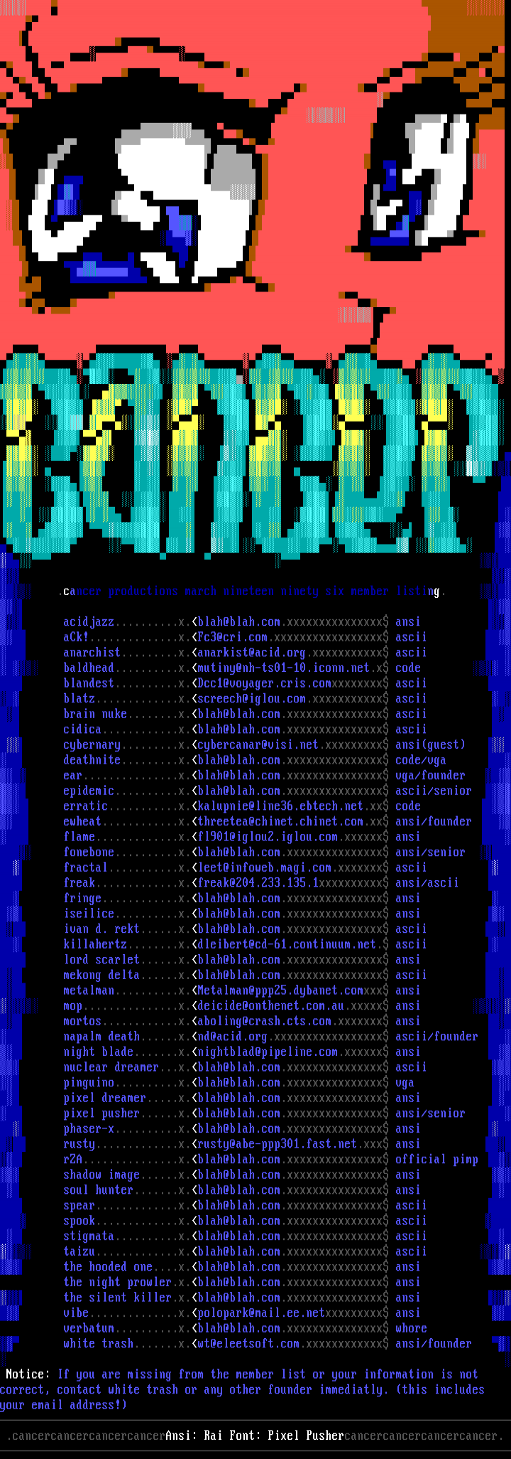 April Member Listing by Cancer