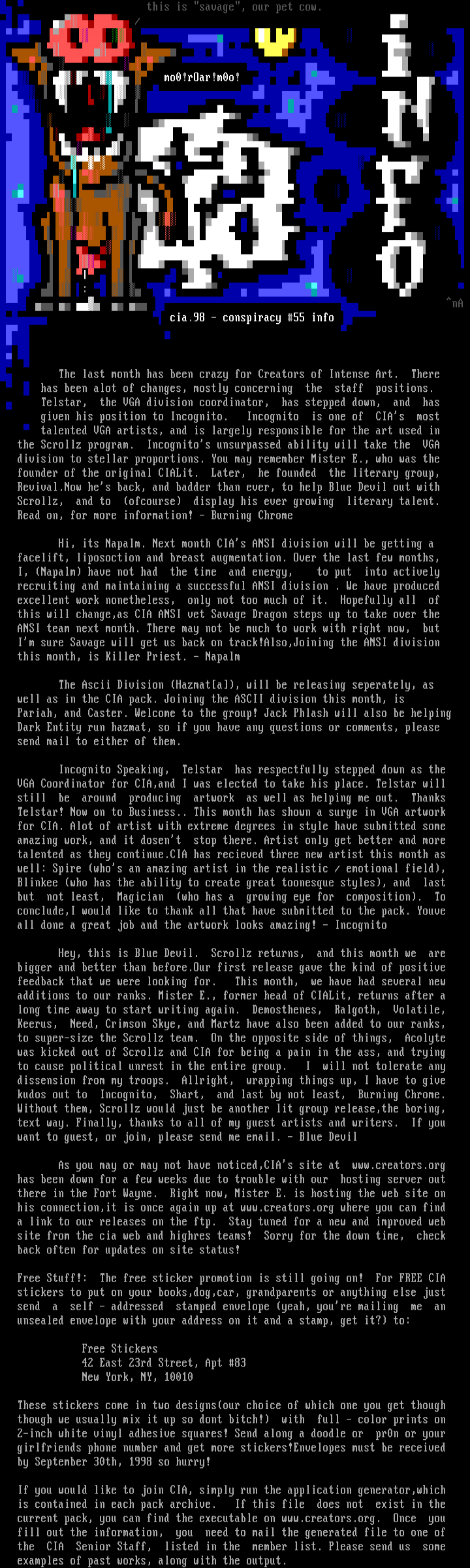 CIA Newsletter by Burning Chrome
