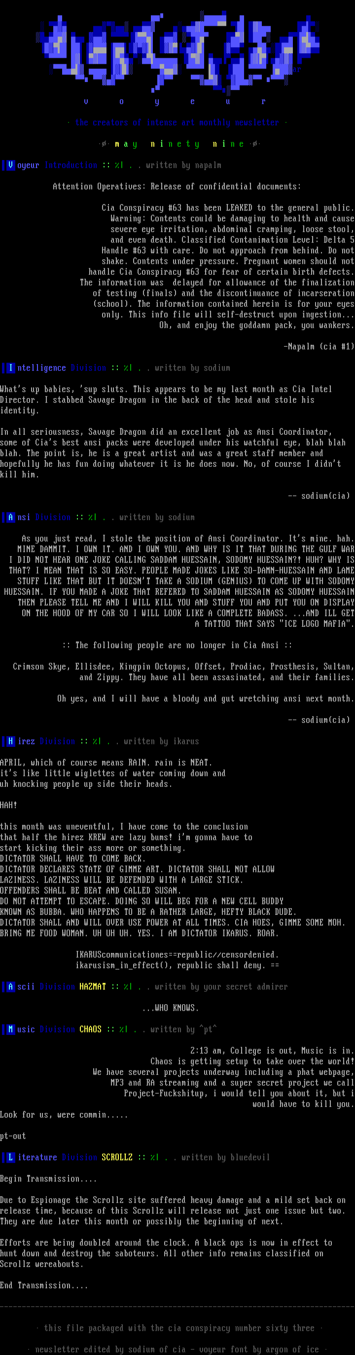 May 1999 Information File by Cia Intelligence