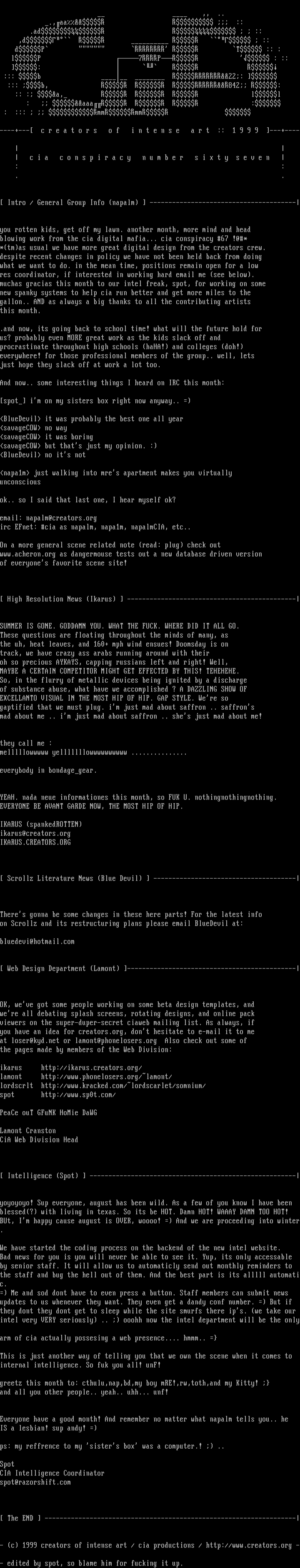 cia info file 09/99 by cia productions
