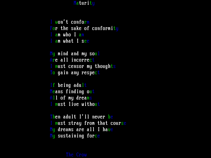 "Maturity" by The Crow