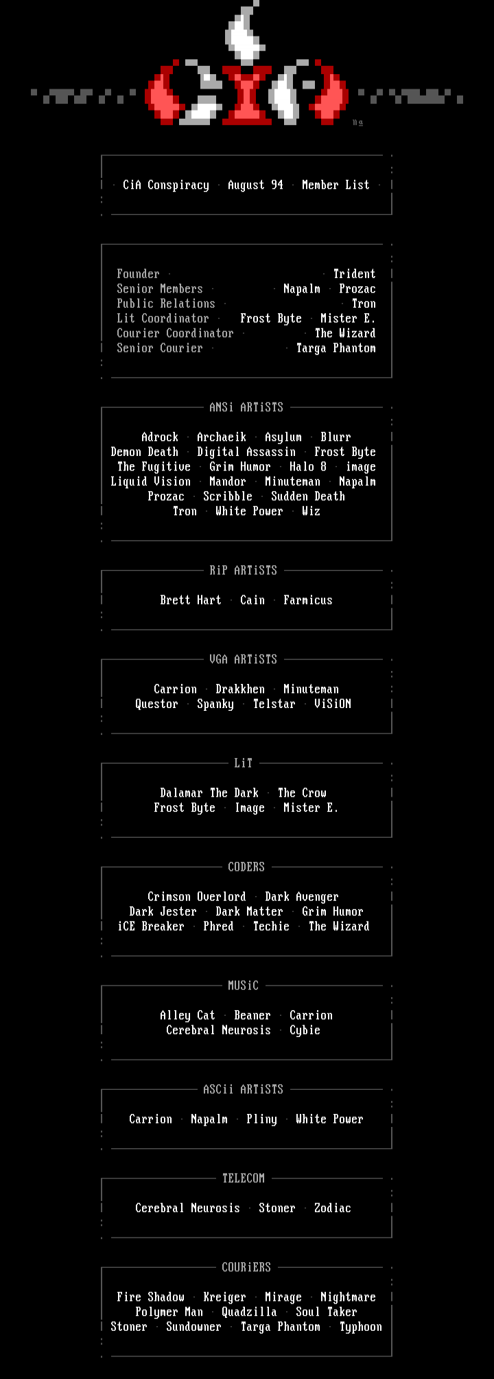 CiA Pack #15 Member List by CiA