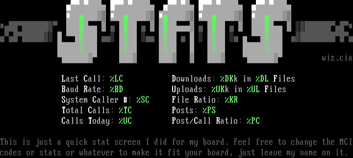 Cheesy stat screen by Wiz