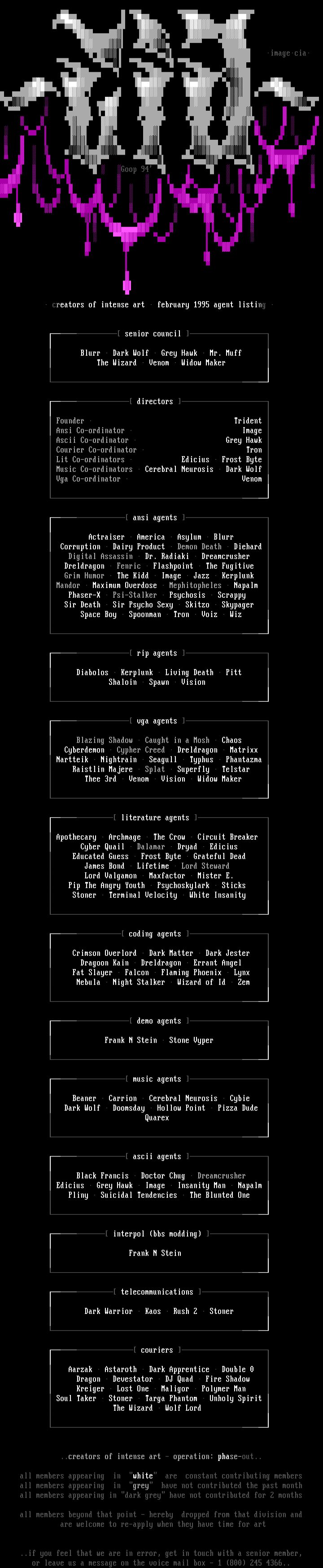 CiA Pack #20 Member List by CiA