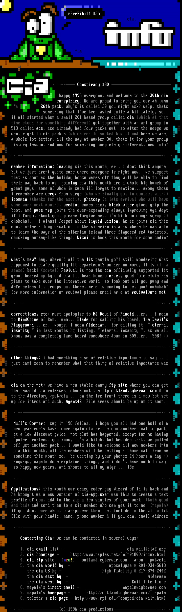 cia conspiracy #3o info by nappy n muff