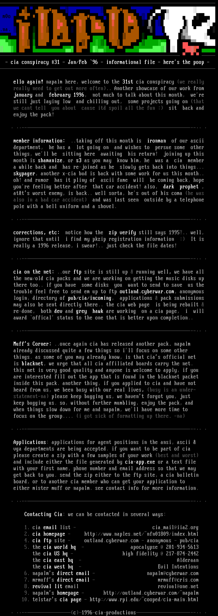 cia conspiracy #31 information by cia