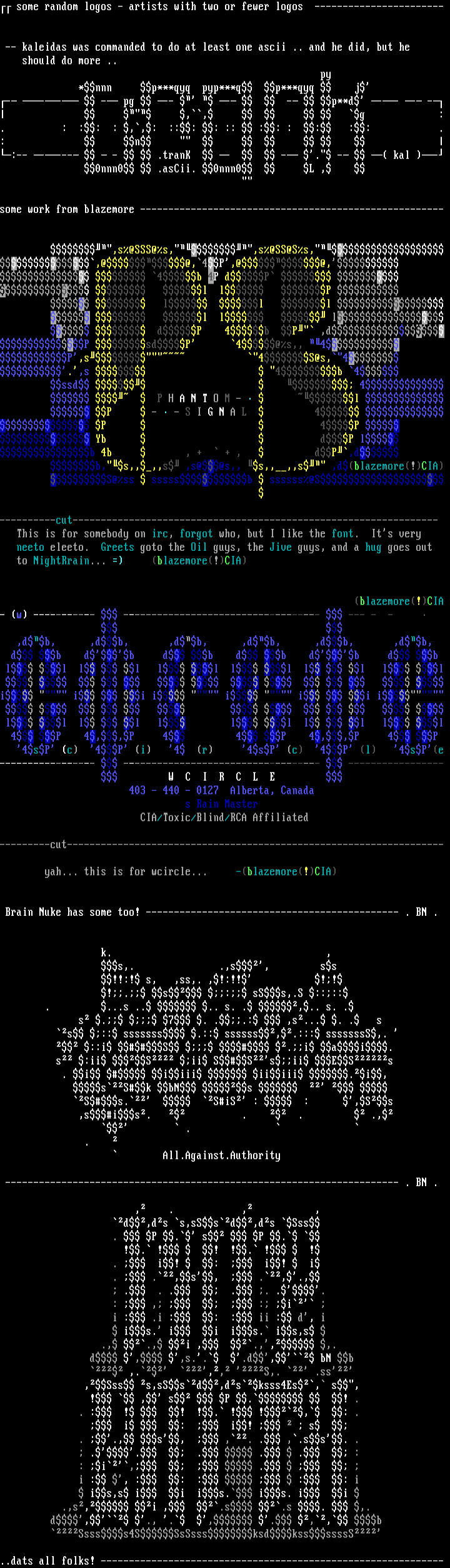 cia conspiracy #37 ascii colly by many