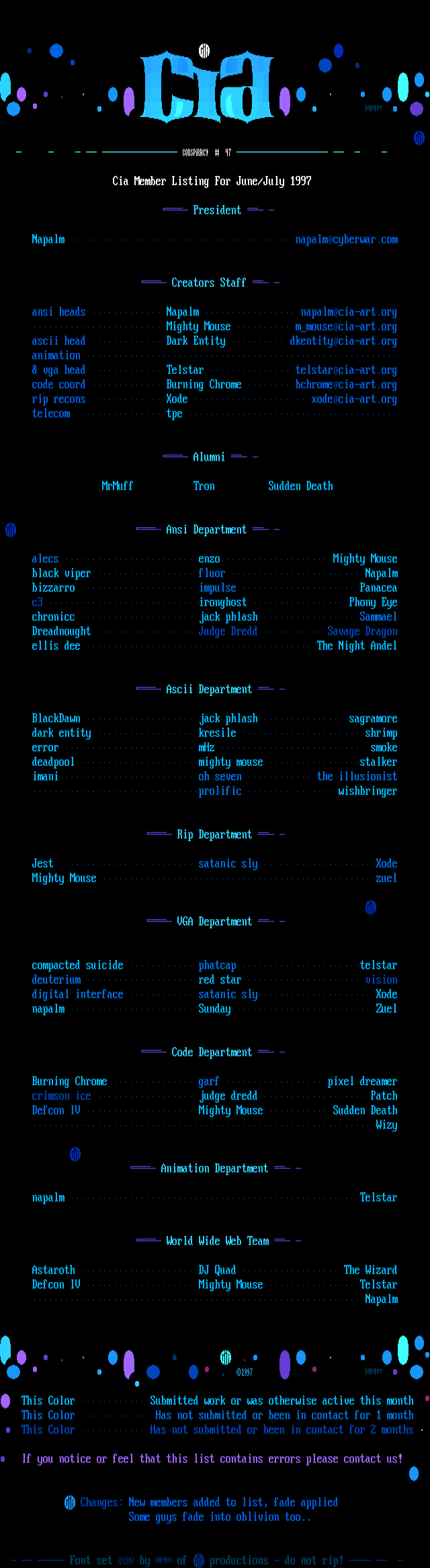 cia conspiracy #47 member list by cia