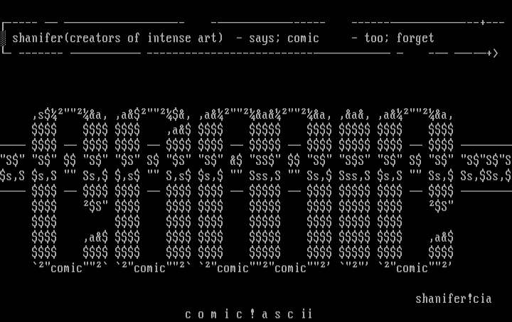 comic ascii by shanifer