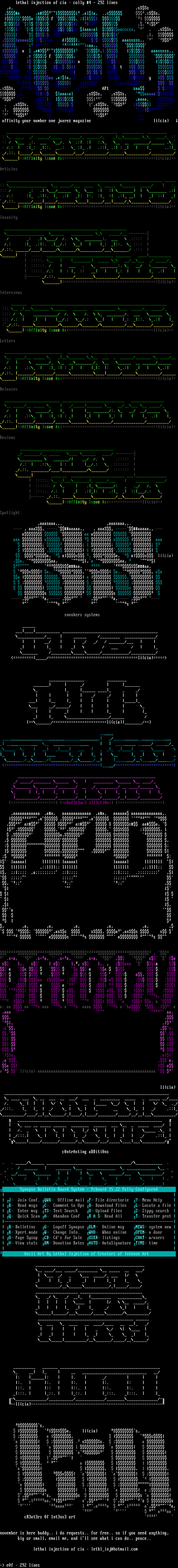cia conspiracy #39 ascii colly by lethal injection