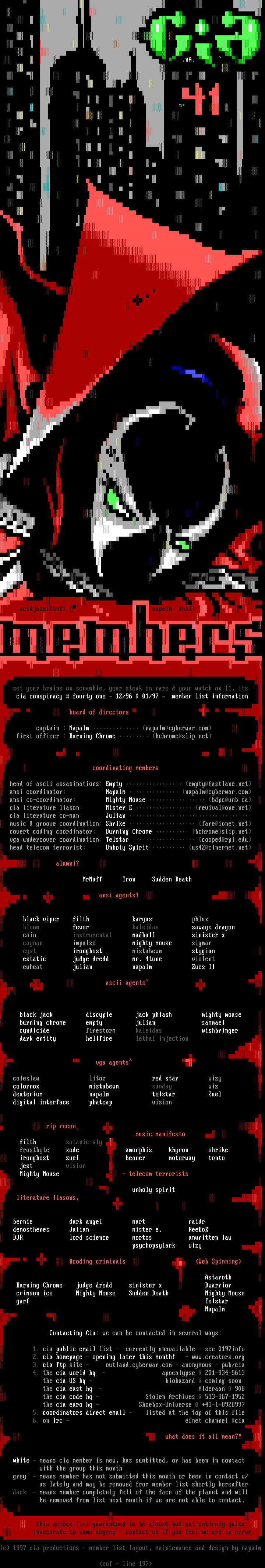 cia conspiracy #41 member info by cia
