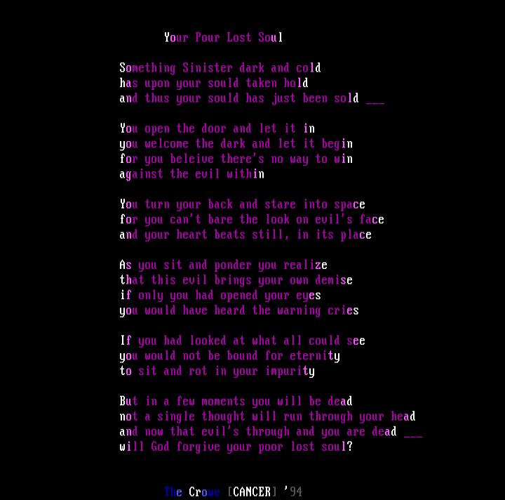 Your Pour Lost Soul by The Crowe