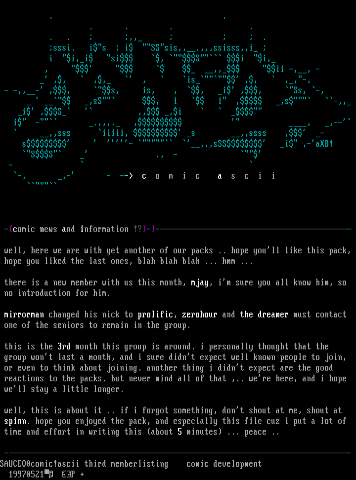 comic!ascii news by comic development
