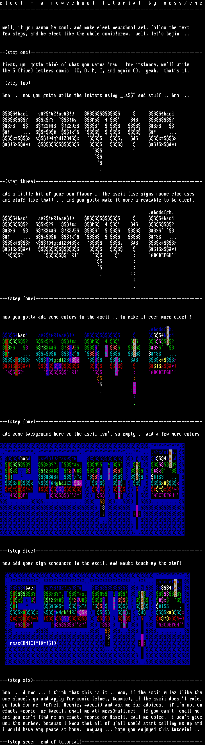 newschool tutorial called 'eleet' by mess
