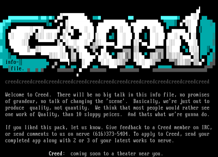 September 1995 Infofile by creed staff