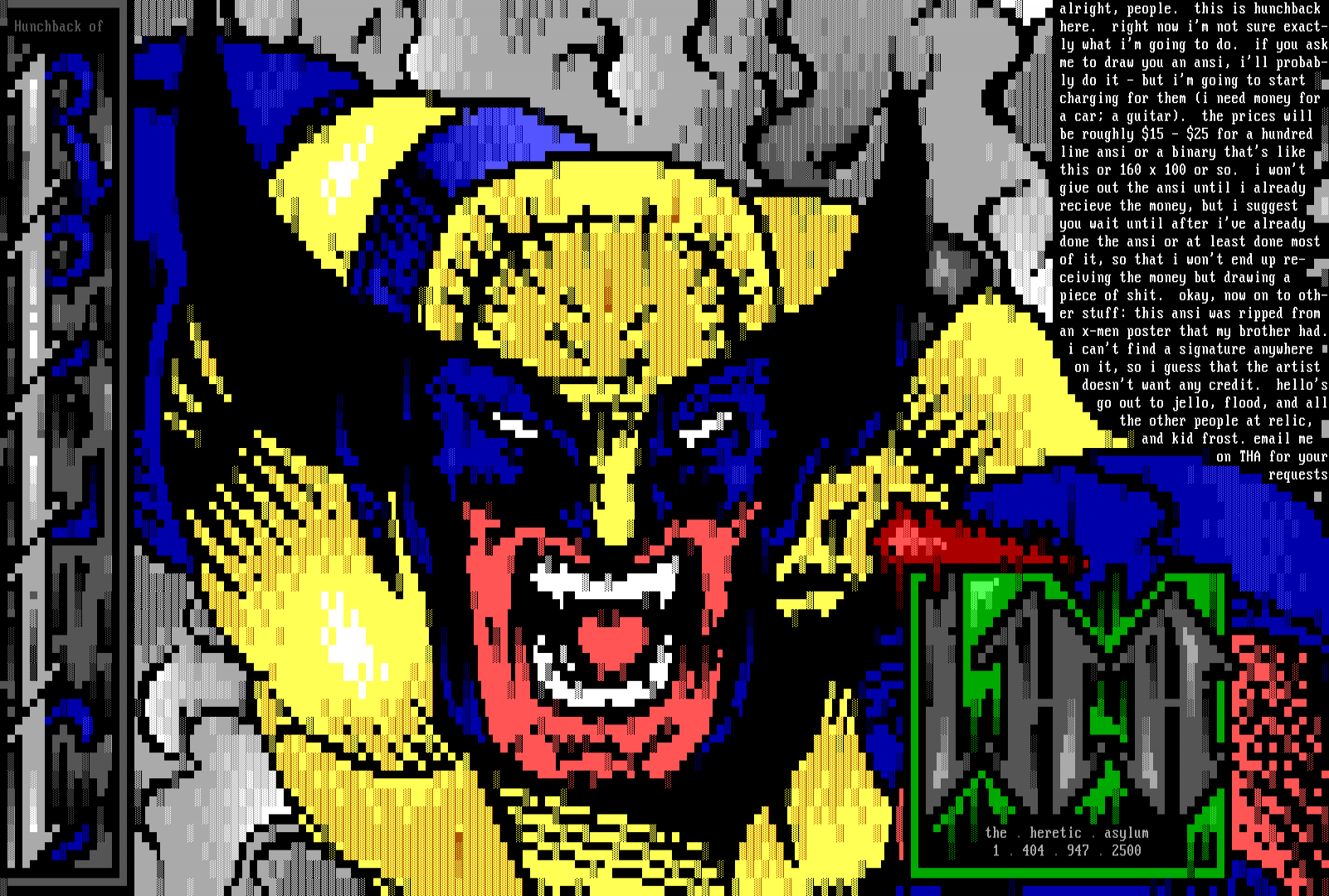 Comeback ansi disguised as a THA ad by Hunchback
