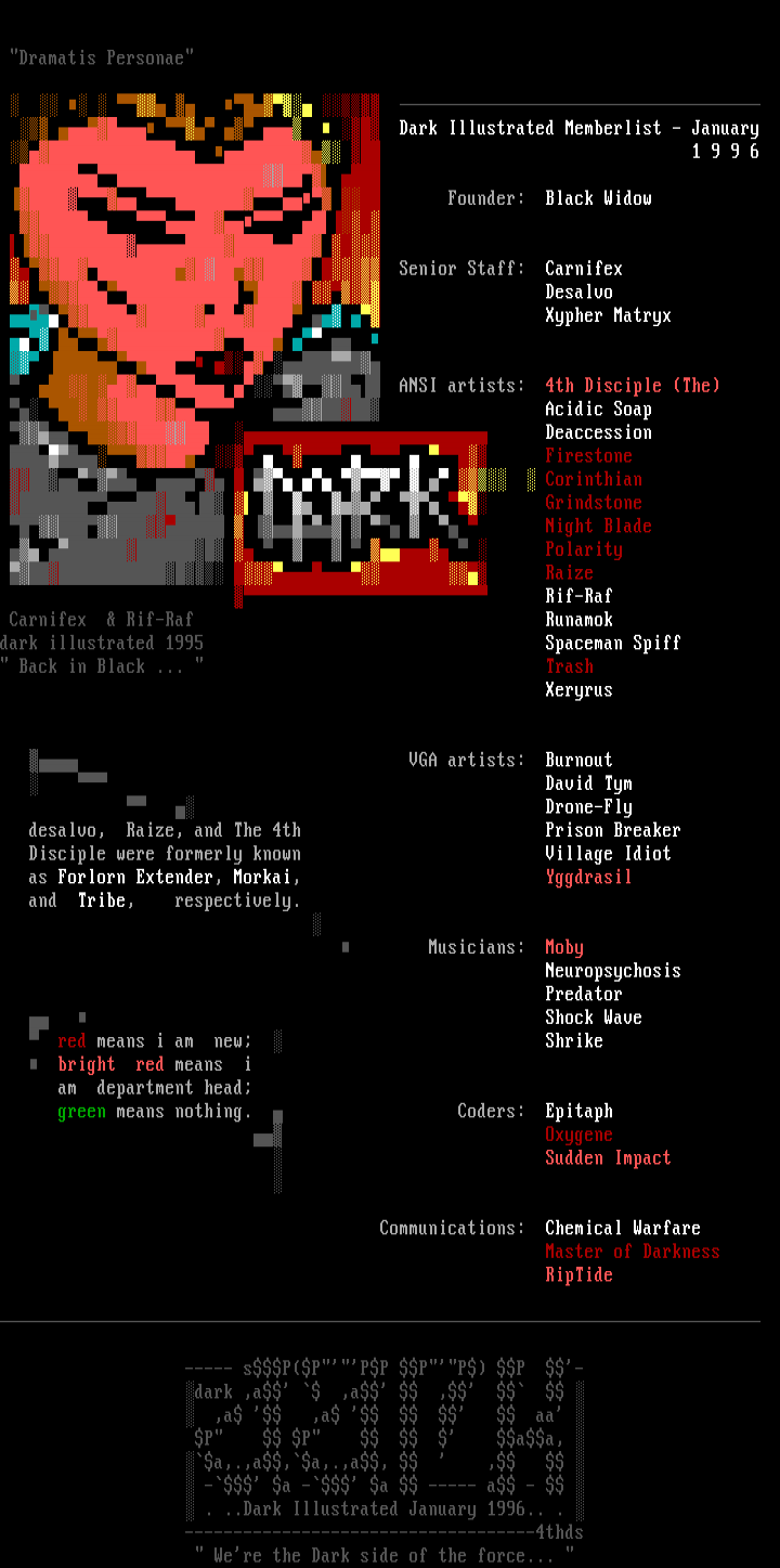 DARK Illustrated Memberlist by Multiple Authors
