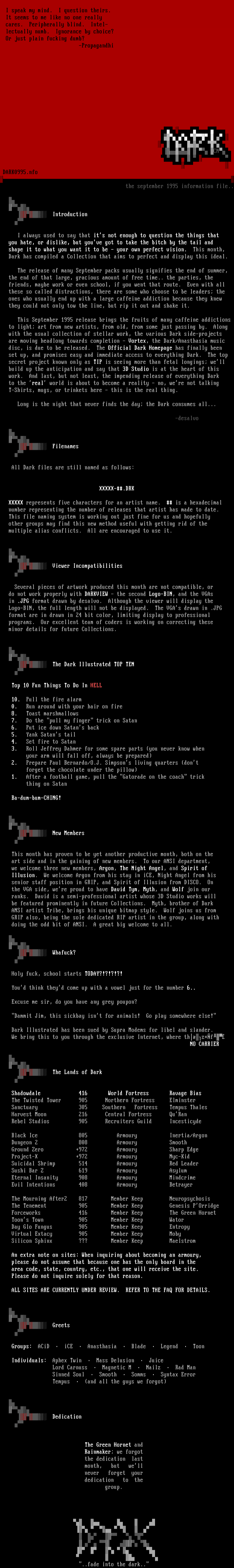 September 1995 Information File by desalvo