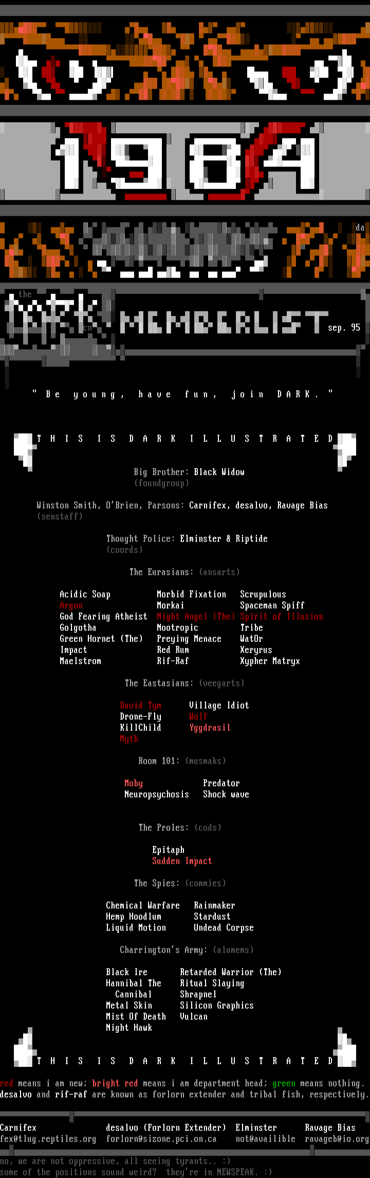 September 1995 Memberlist by desalvo