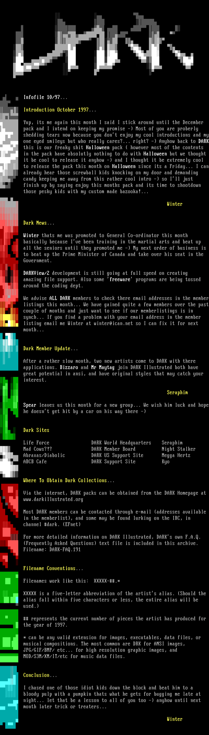 DARK Newsletter 10/97 by Multiple Authors