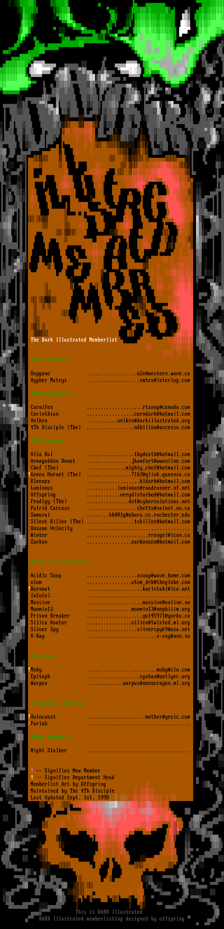 Memberlisting 10/98 by Dark Illustrated