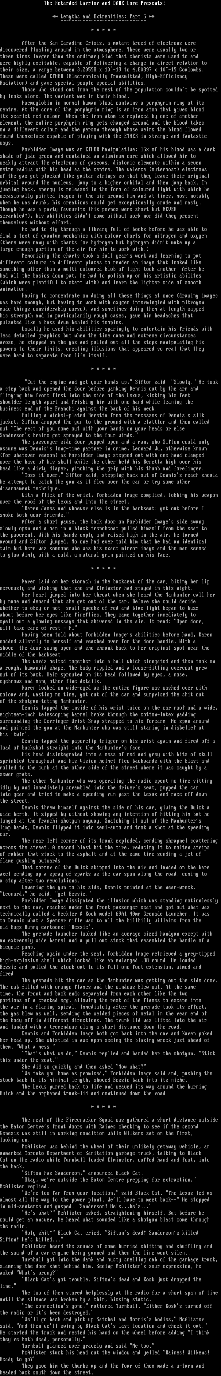Lengths & Extremities Part 5 by The Retarded Warrior
