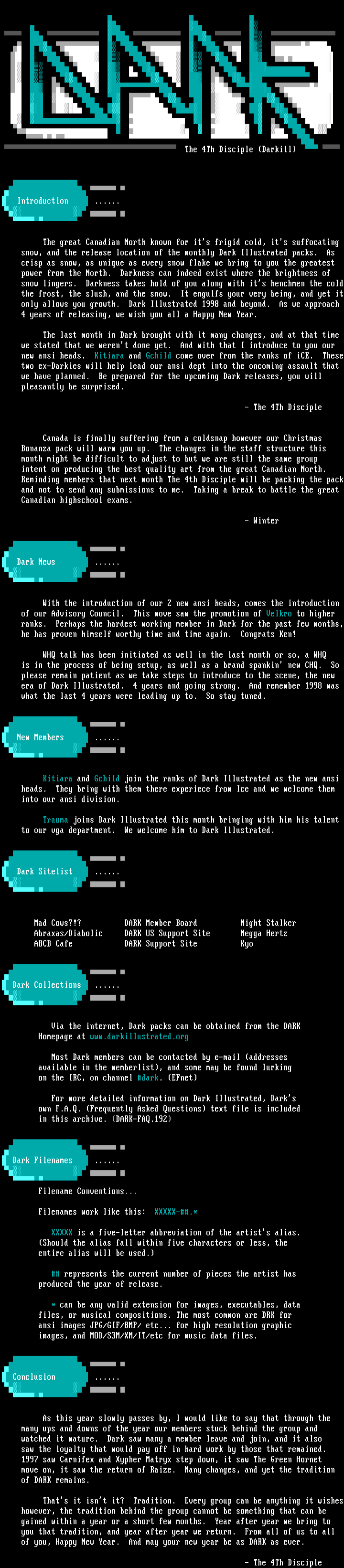 DARK Newsletter 12/97 by Multiple Authors