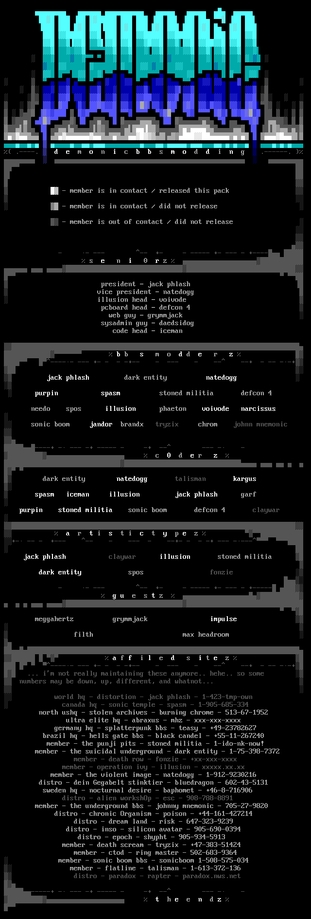 demonic 07/97 members by demonic