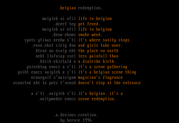belgian scene cdrom lit by .bernie.