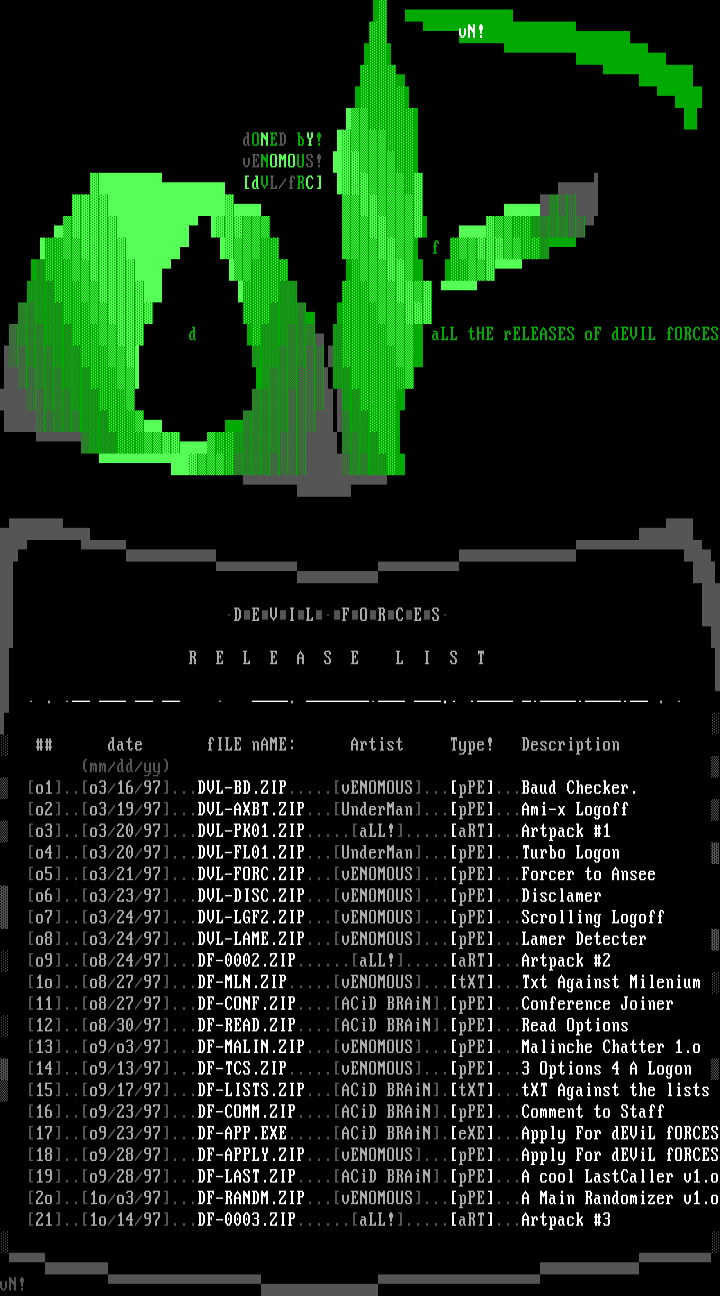 List Of Releases Of Devil Forces by VeNoMouS (vN!)