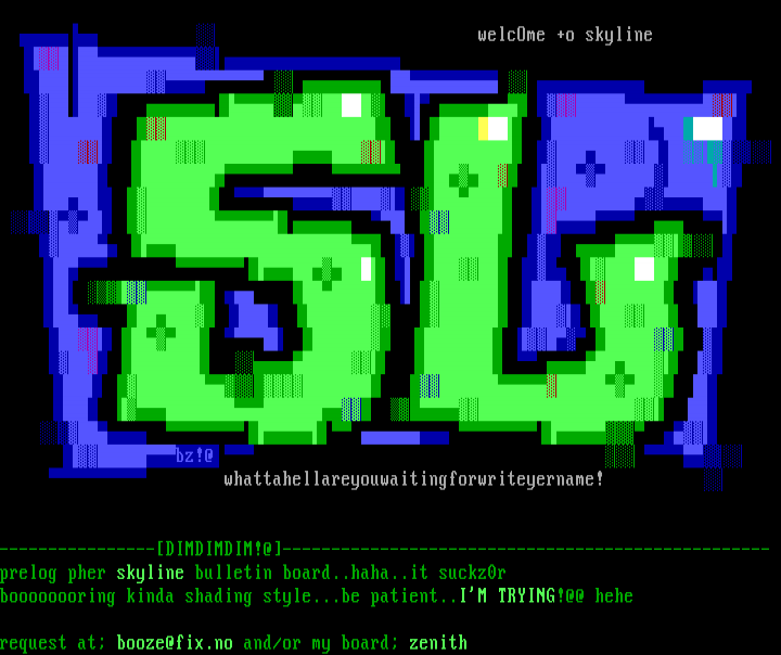 skyline! fucking shitty ansi by booze