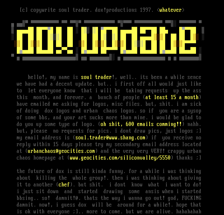 dox!news/info 5/97 by dox!staff
