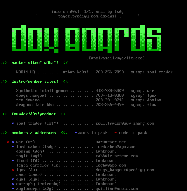 --doxinfo and member list of 2/97! by doxstaff