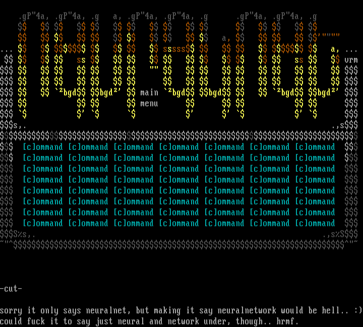 neuralnetworkmainmenuascii by vermin