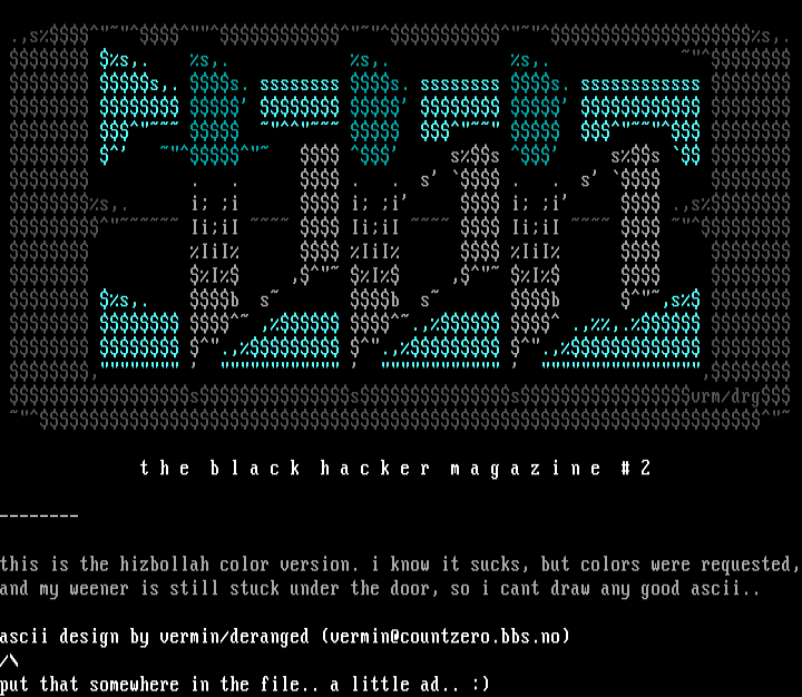 Black Hacker Magazine #2 logo by vermin