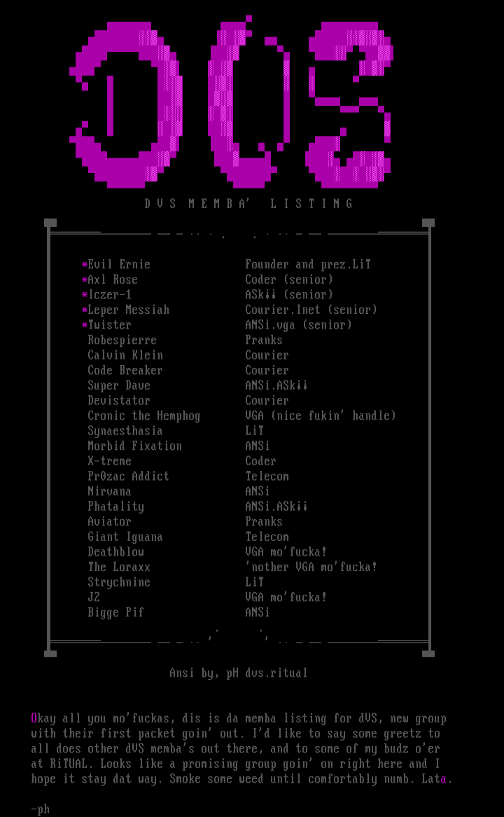 Member List (Not Updated (DVS.NFO)) by Phatality