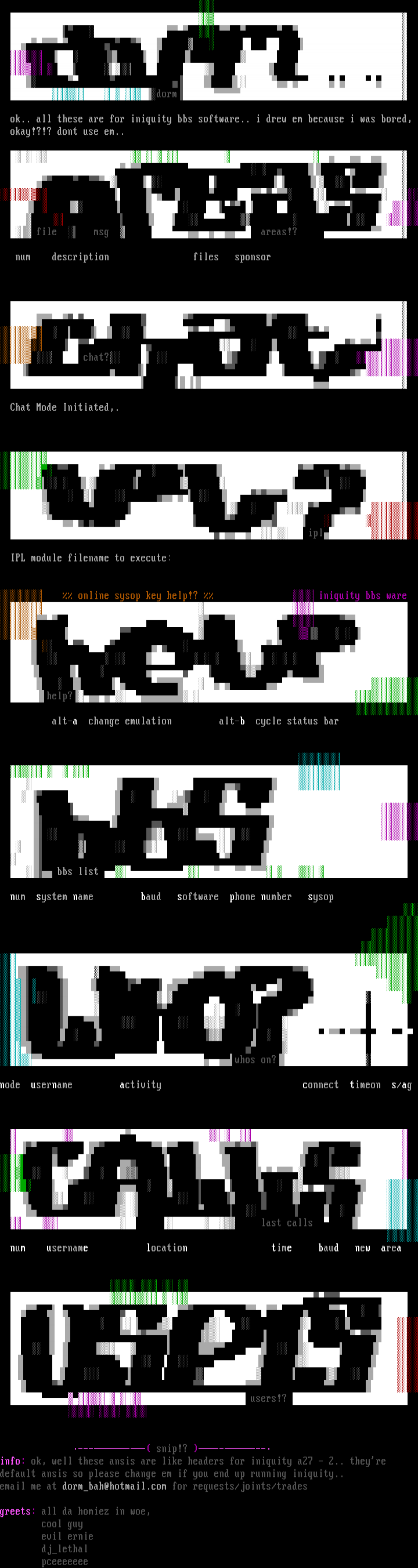 iniquity headers by dorm