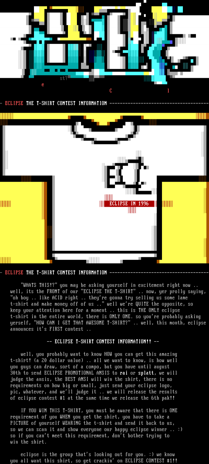 ECLIPSE CONTEST #1 INFORMATION by splatter + rYE!