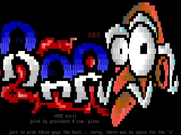 rARE ascii by president & plons