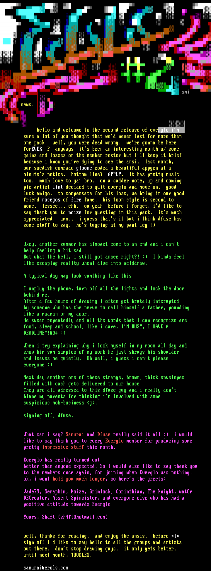 Info file for Everglo #2 by samurai,dfuse,shaft